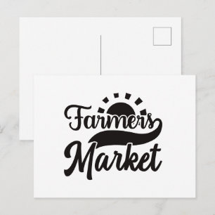 Fun Farmers market word art  Postcard