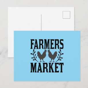 Fun Farmers market word art  Postcard