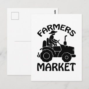 Fun Farmers market word art  Postcard
