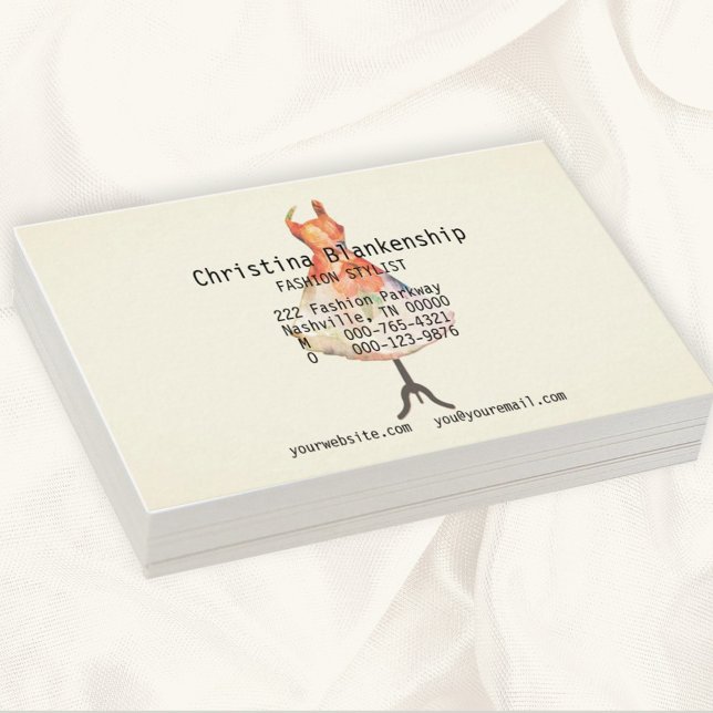 Fun Fashion Designer Mannequin Torso Custom  Business Card (Creator Uploaded)