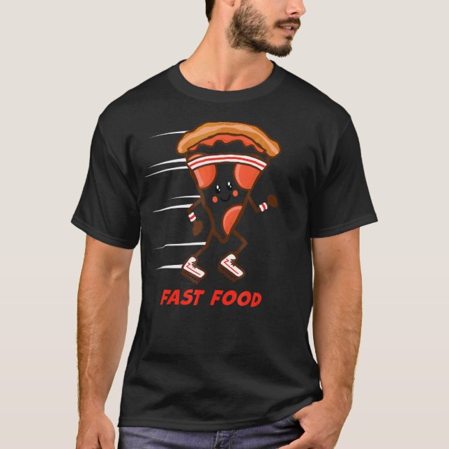 Fun Fast Food Pizza Running Headband Sneakers Hung T-Shirt (Front)