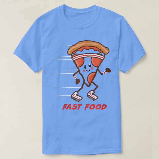 Fun Fast Food Pizza Running Headband Sneakers Hung T-Shirt (Design Front)