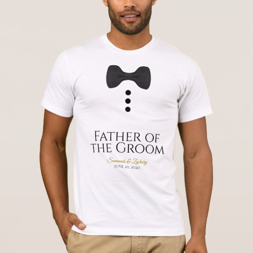 Fun Father of the Groom Black Tie Wedding T_shirt