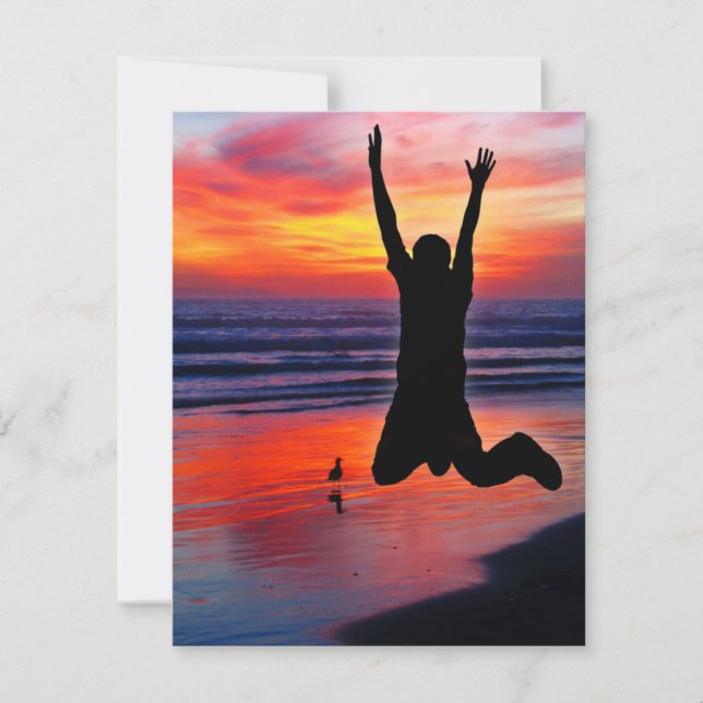 Fun Father's Day Beach Jump Invitation (Front)