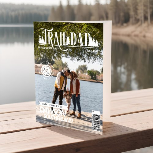 Fun Fathers Day Dad Outdoors Photo Magazine Cover Card
