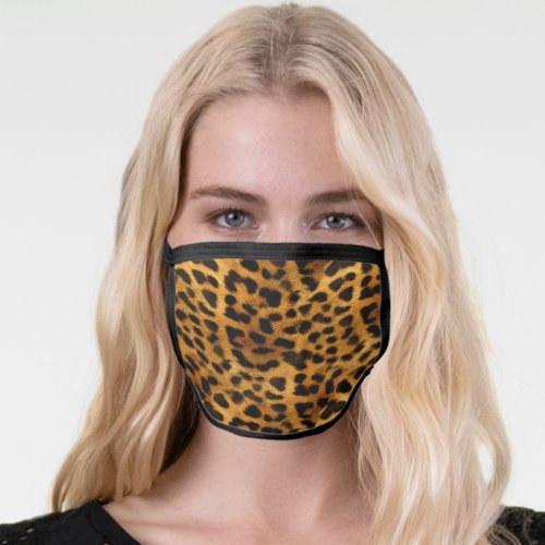 Fun Faux Fur Leopard or Animal Print Safari Face Mask