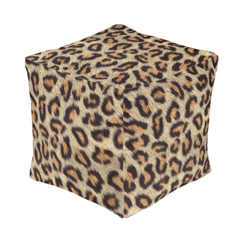 FUN FAUX FUR LOOK _LEOPARD SPOTS LOOK POUF