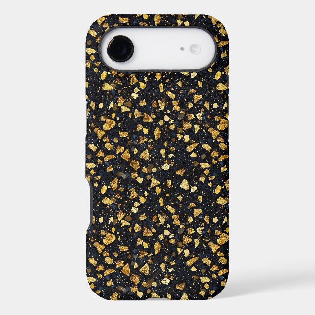 Fun faux glitter pattern gold  iPhone case (Back)