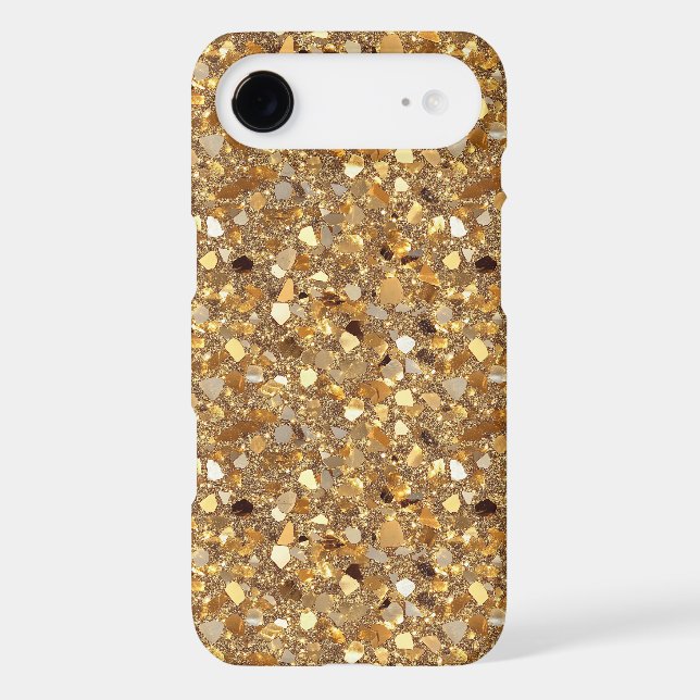 Fun faux glitter pattern gold  iPhone case (Back)