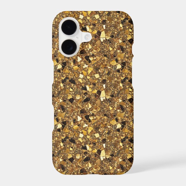 Fun faux glitter pattern gold  iPhone case (Back)