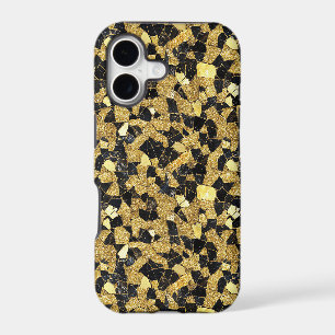 Fun faux glitter pattern gold iPhone 17 case