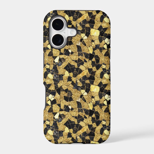Fun faux glitter pattern gold  iPhone case (Back)