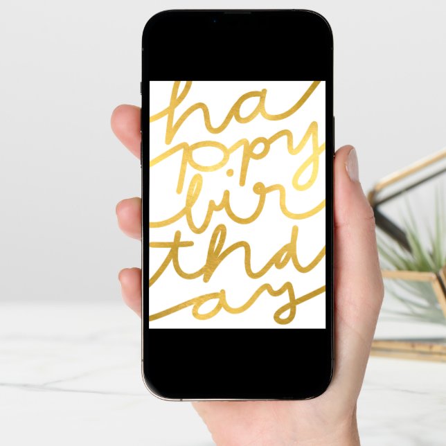 Fun Faux Gold Business Corporate Happy Birthday Card (Front Digital)