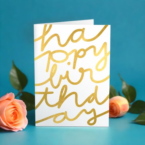 Fun Faux Gold Business Corporate Happy Birthday Card