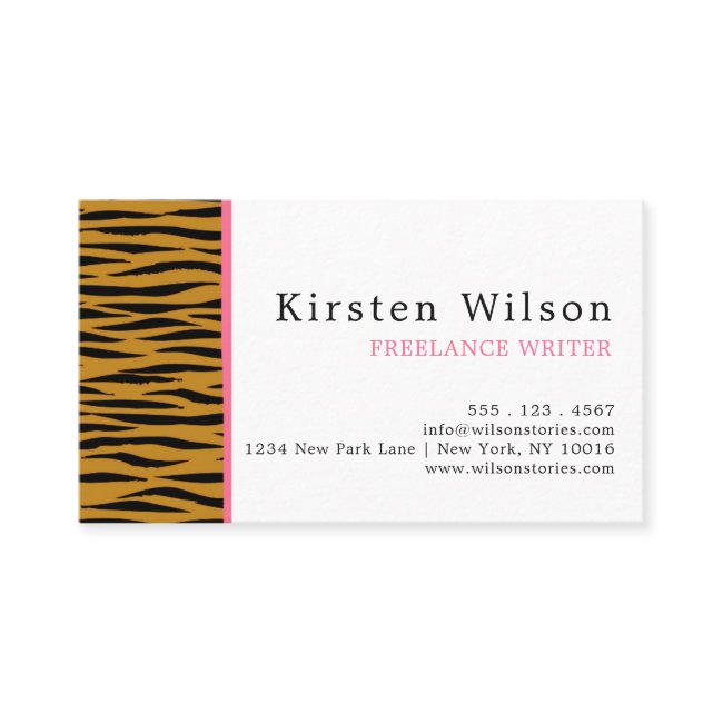 Fun Faux Tigerprint Business Card