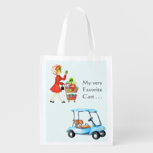 Fun Favorite Golf or Grocery Cart Decision  Grocery Bag