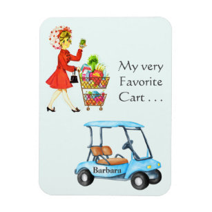 Fun Favorite Golf or Grocery Cart Decision  Magnet
