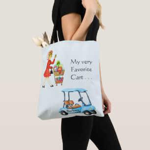 Fun Favorite Golf or Grocery Cart Decision Name Tote Bag