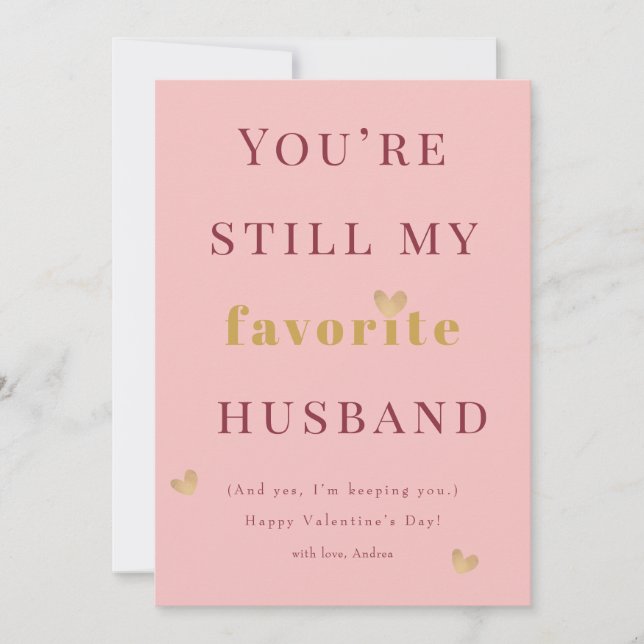 Fun Favorite Husband Valentine's Day Holiday Card (Front)