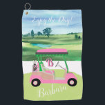 Fun Fem Golf Cart Personalized Name Towel<br><div class="desc">A touch of golf humor for golfer gal, who'll have fun with this one -- a fun golf cart for the golf lover who likes to play with style -- or just loves to play -- personalized with first name -- custom and unique. Or, get one for yourself and tell...</div>