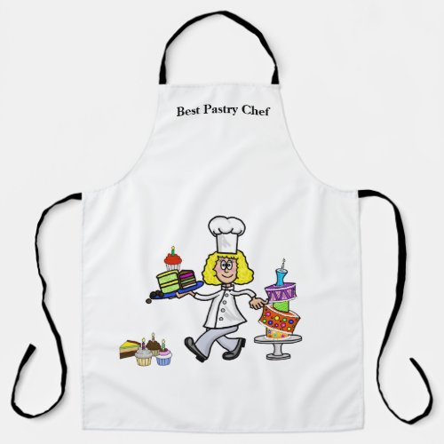 Fun Female Pastry Chef Apron