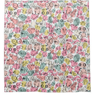fun feminist design shower curtain