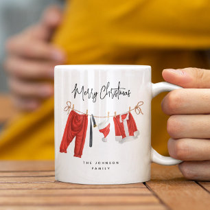 Fun Fesive Santa's Clothesline Coffee Mug
