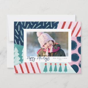 Fun Festive Cheerful Colorful Photo Holiday Card