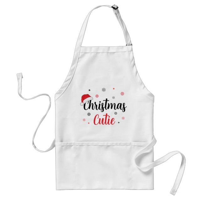 Fun Festive Christmas Cutie Santa Hat Adult Apron (Front)