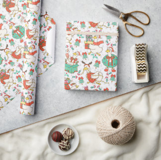 Fun Festive Christmas Goose Wrapping Paper