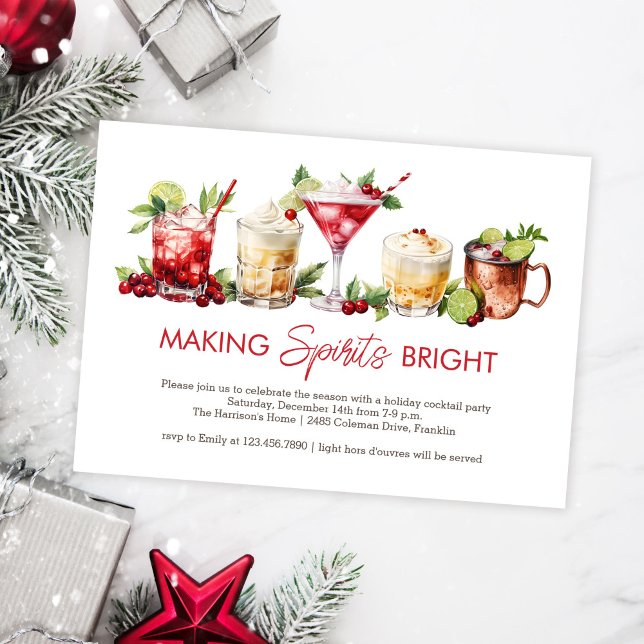 Fun Festive Christmas Holiday Cocktail Party Invitation (Creator Uploaded)