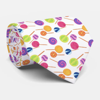 Fun Festive Collage Colorful Lollipops Neck Ties