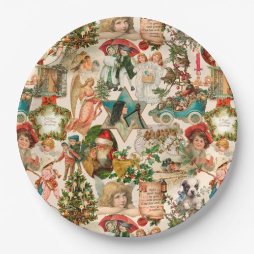 Fun Festive  Colorful Vintage Christmas Ephemera Paper Plates