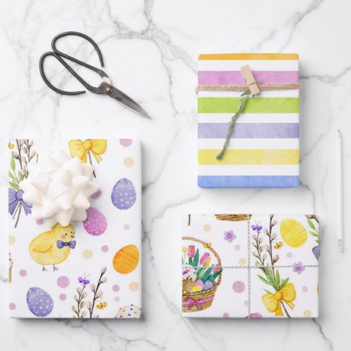 Fun  Festive Easter Egg Wrapping Paper Sheets