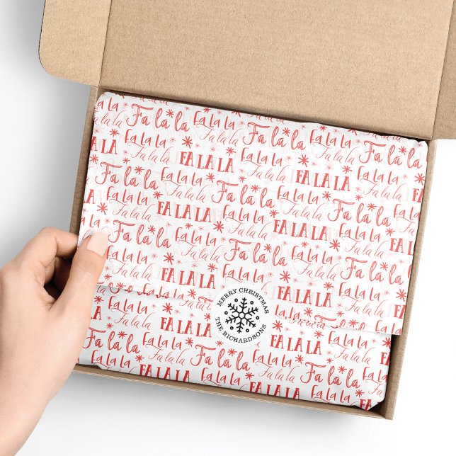 Fun Festive Fa La La Typographic Christmas Holiday Tissue Paper (Creator Uploaded)