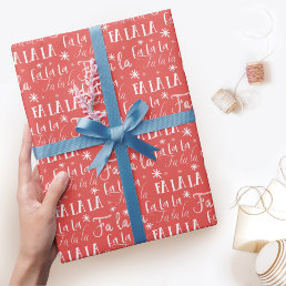 Fun Festive Fa La La Typographic Christmas Holiday Wrapping Paper