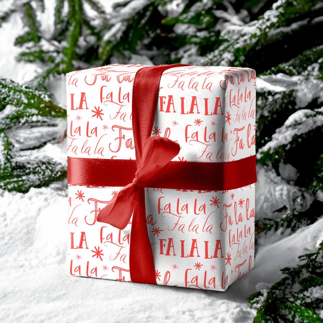 Fun Festive Fa La La Typographic Christmas Holiday Wrapping Paper (Fun Festive Fa La La Typographic Christmas Holiday Wrapping Paper)