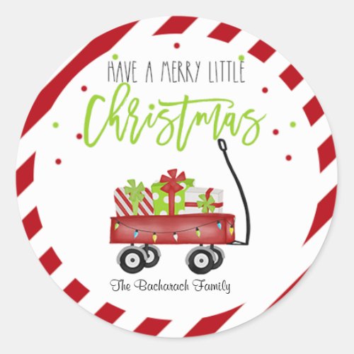 Fun Festive Farmhouse Wagon Gift Tag Christmas Classic Round Sticker