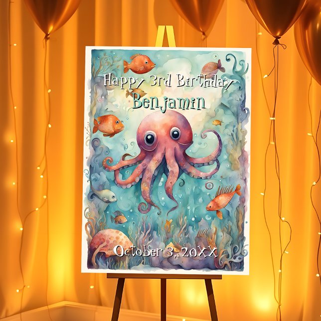 Fun Festive Friendly Sea Creatures Birthday Foam Board (Creator Uploaded)