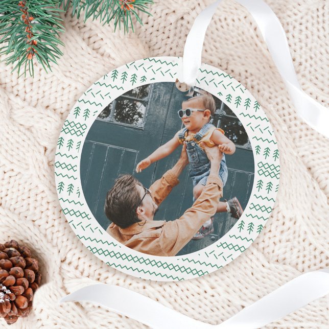 Fun Festive Green Knitted Stitched Pattern Ornament (Fun Festive Green Knitted Stitched Pattern Ornament)