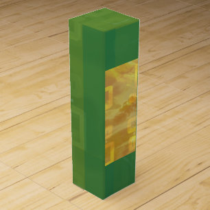 Fun Festive Modern Chic Green and Yellow Wine Box