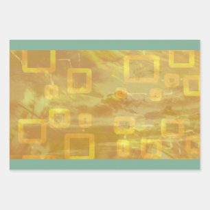 Fun Festive Modern Chic Green and Yellow Wrapping Paper Sheets