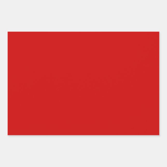 Fun Festive Modern Chic Solid Red Wrapping Paper Sheets (Front)