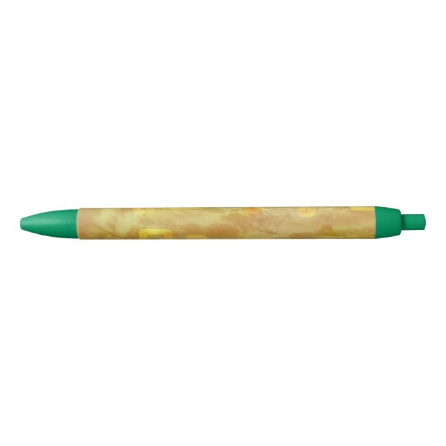 Fun Festive Modern Chic Yellow Geometric Pen (Front)