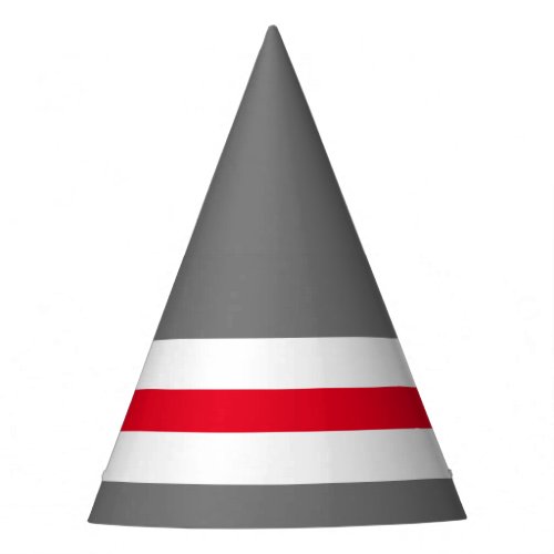 Fun Festive Modern Gray Red White Racing Stripes Party Hat