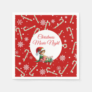Fun Festive Movie Night Christmas Party Napkins