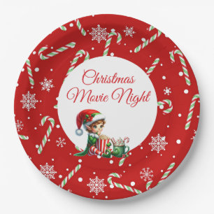 Fun Festive Movie Night Christmas Party Paper Plates