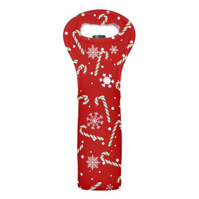 Fun Festive Movie Night Christmas Party Wine Label Wine Bag (Front)