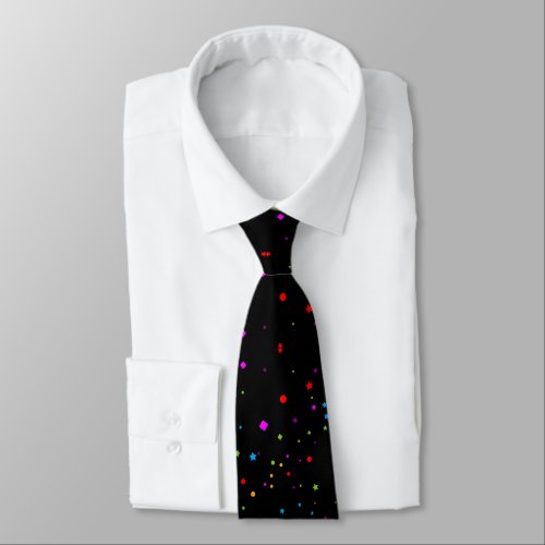 Fun Festive Rainbow Paint Splashes on Your Color Neck Tie