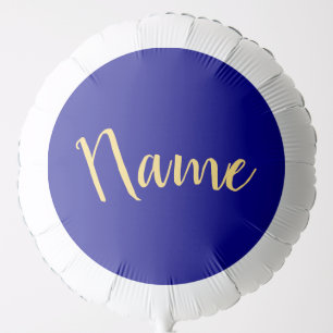 Fun Festive Script Text Royal Navy Blue Background Balloon